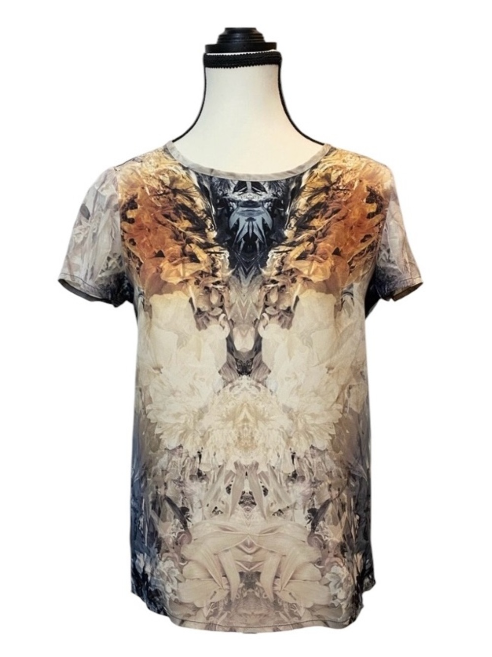 All Saints Wither Tee 100% silk made in Portugal EUC Size SMALL